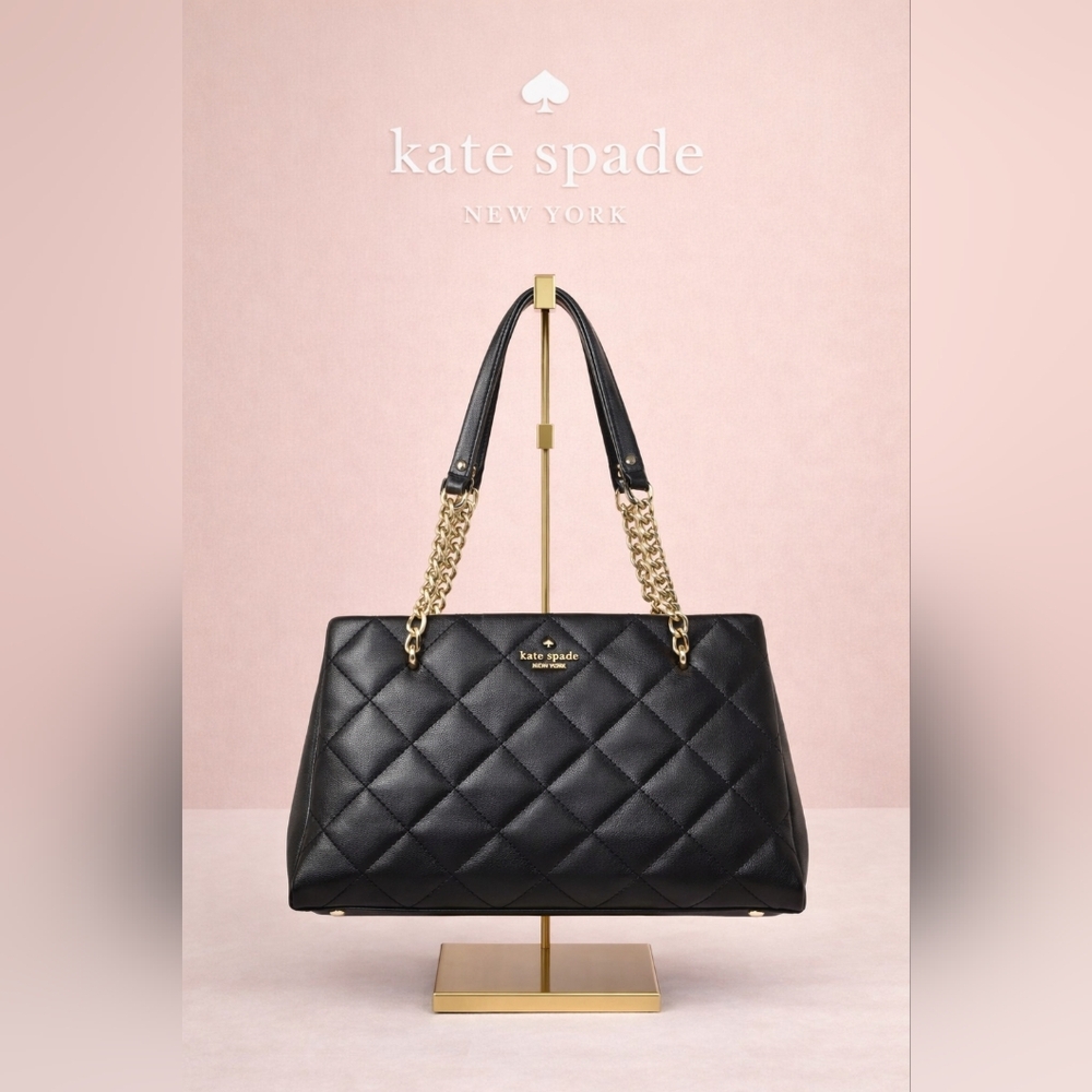 Kate Spade Emerson Place Phoebe Black Quilted Chain Shoulder Bag